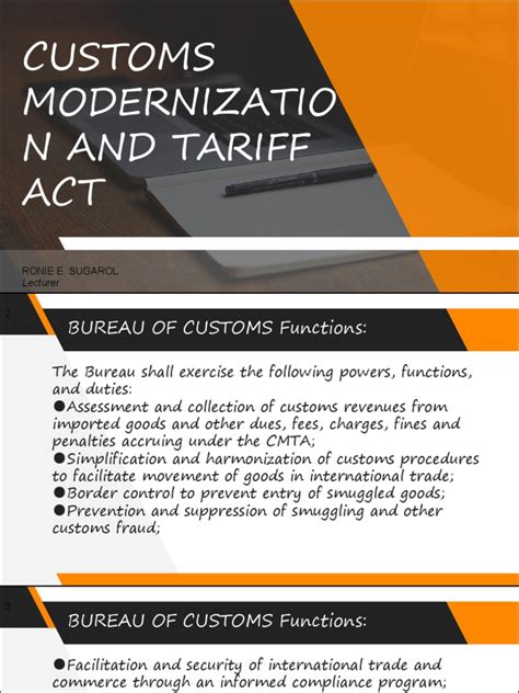 Trade protections under the Customs Modernization and Tariff Act.